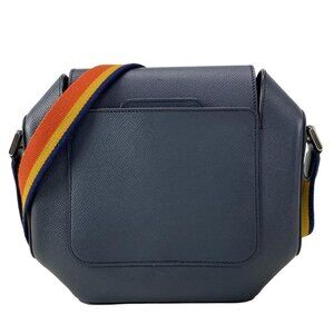 Hermes Shoulder Bag Octagon Blue Indigo Silver